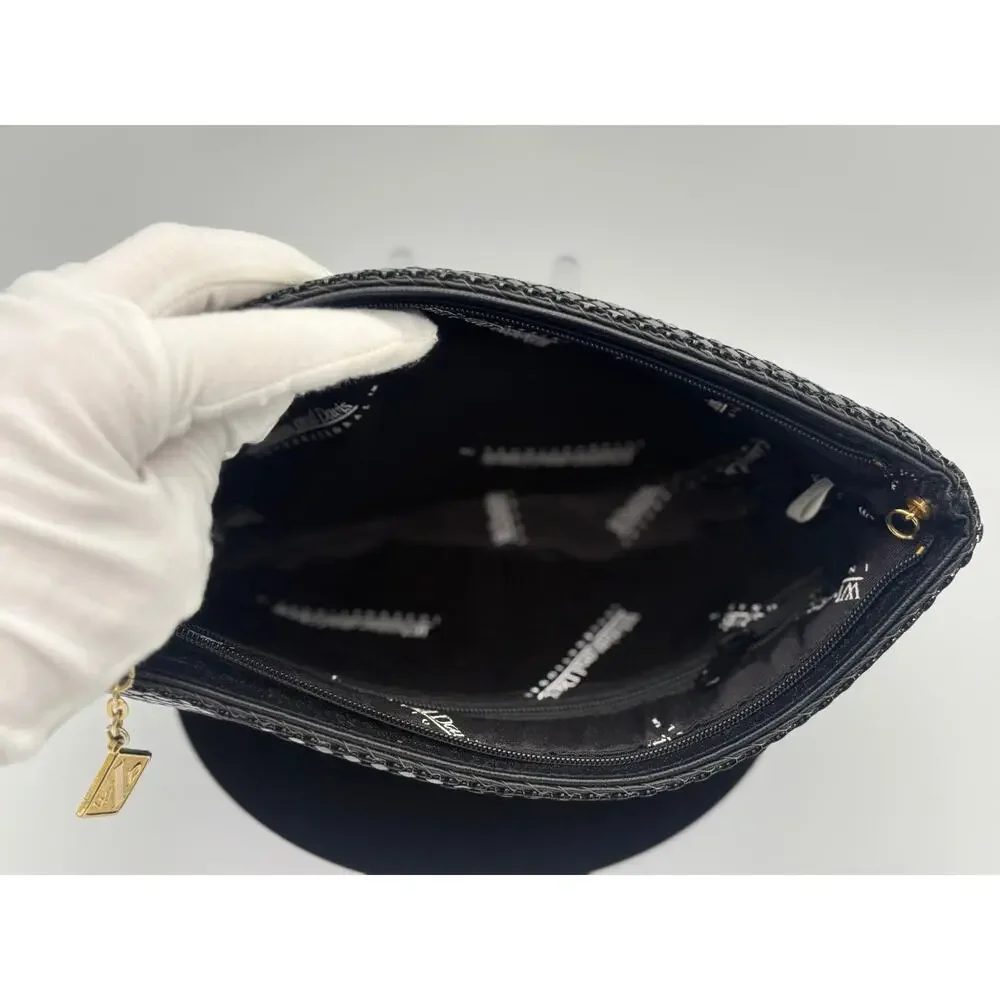 Vintage 1980s Whiting & Davis Black Metal Mesh Clutch